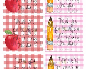 Back to School Printable Tags, Instant Download, Teacher Tags, Square Gift Tags, 1st Day of School, Lunchbox Notes, Teacher Gift