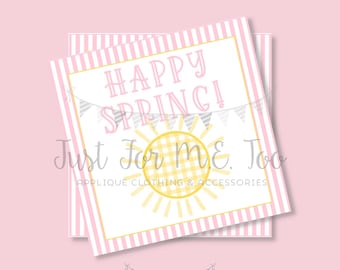 Happy Spring Printable Tags, Happy Spring Tag, Instant Download, Sunshine Tags, Blue Tags, Spring party