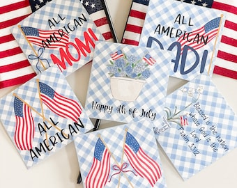 Instant Download Printable 4th of July Tag, Flag Tag, American Dad, Flag Tags, All American, Psalm 33:12, America Tag, Patriotic Tag