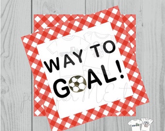 Soccer Printable Tags, Way To Goal, Instant Download, School Tags, Cheerleading Tags, Cheerleader, Soccer