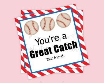 Valentine Printable Tags, Instant Download, Valentine's Day Tags, Classroom Tag, Ball Tag, Treats, Sports, Valentine, Baseball tag