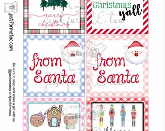 Christmas Bundle 3 Printable Christmas Tags, Instant Download, Christmas Gift Tag, Gifting Tags, Gingerbread, Santa, Nutcracker