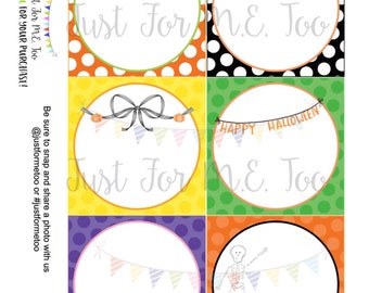 Instant Download Blank Printable Tags, Pumpkin, Halloween, Ghost, Lunch Box Note, Printable, Instant Download, Halloween Tags Blank Notes