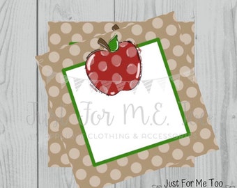 Apple Printable Tags, Blank Apple Tags, Instant Download, Fall Tags, Teacher Tags, Lunchbox Note, Student Tag