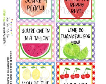Printable Tags, Instant Download, Digital Download, Gift Tags, Fruit Tags, Summer Treats, Fruit, Teacher Tags, Small Gifts, Treats, Bundle