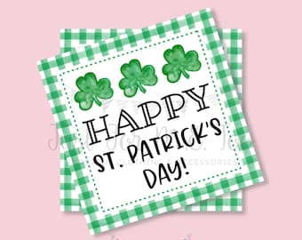 St. Patrick's Day Printable Tags, Instant Download, Friend Tag, Classroom, Shamrock, Treats, Clover, Lucky, Teacher, Lunch Box Tag