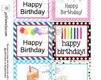 Happy Birthday Bundle Digital Tags, Printable Party Tags, Birthday Printable, Happiness Tags, Birthday Tags, Gift Tags, Party Tags