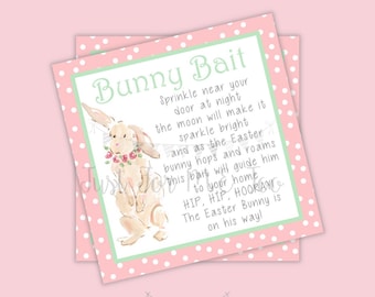 Easter Bunny Printable Tags, Easter Favor Tags, Bunny Bait, Happy Easter Tag, Printable Tags, Party Favors, Pink, Bunny Bait Recipe