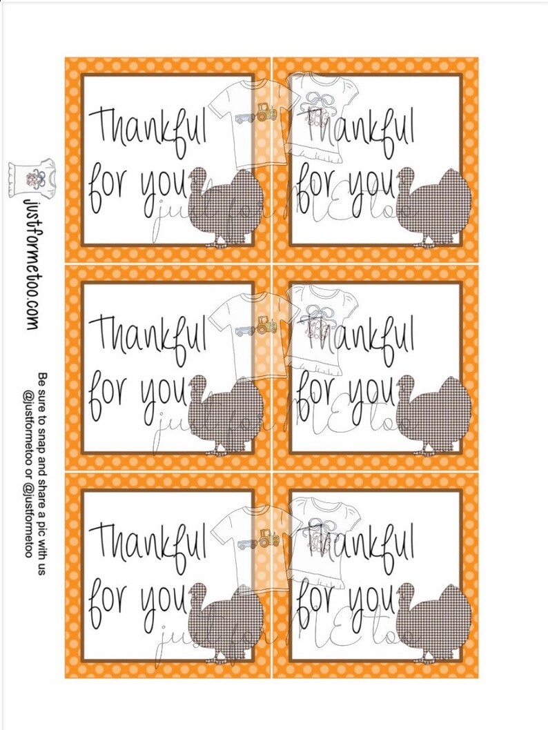 Thanksgiving Printable Tags Instant Download Thankful for - Etsy