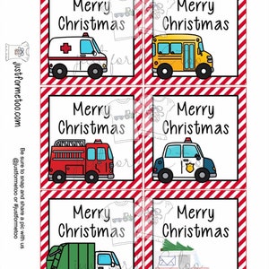Christmas Printable Tags, Community Helpers, Merry Christmas Instant Download Tag