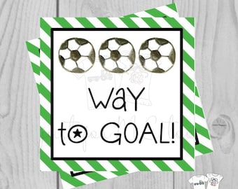 Soccer Printable Tags, Way To Goal, Instant Download, School Tags, Sports Tags, Cheerleader, Soccer, Snack Tag