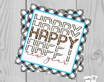 Happy New Year Printable Tag, Instant Download, Gift Tag, 2021 Gift Tag, Gifting, New Years Gift, New Year Party