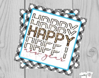 Happy New Year Printable Tag, Instant Download, Gift Tag, 2021 Gift Tag, Gifting, New Years Gift, New Year Party