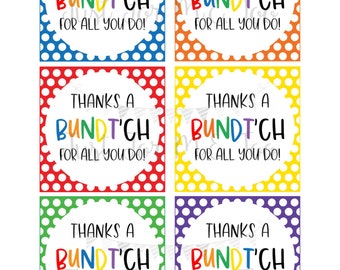 Thank You Printable Tags, Instant Download, Teacher Tags, Square Gift Tag, End of School, Teacher Gifts, Thank You Tags, Treats, Bundt Cake