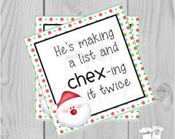 Christmas Printable Tags, Chex-ing it Twice, Merry Christmas Tag, Chex Mix Tag, Neighborhood gift tag