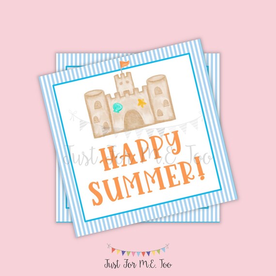 Happy Summer Printable Tags Beach Tag Instant Download - Etsy