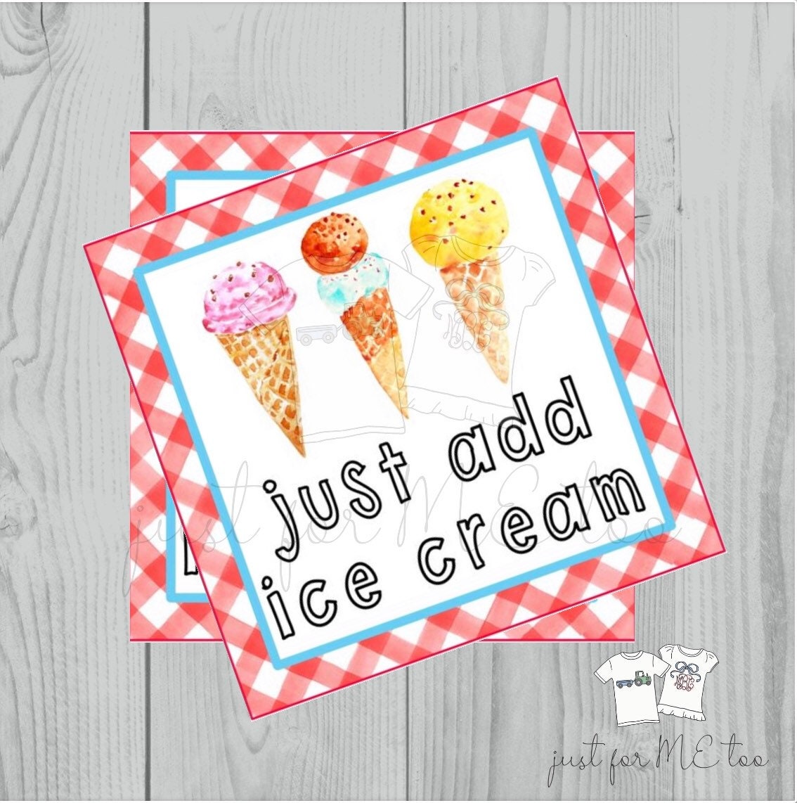 Instant Download Printable Ice Cream Tag, Instant Download, Printable, Square, Gift Tag - Etsy