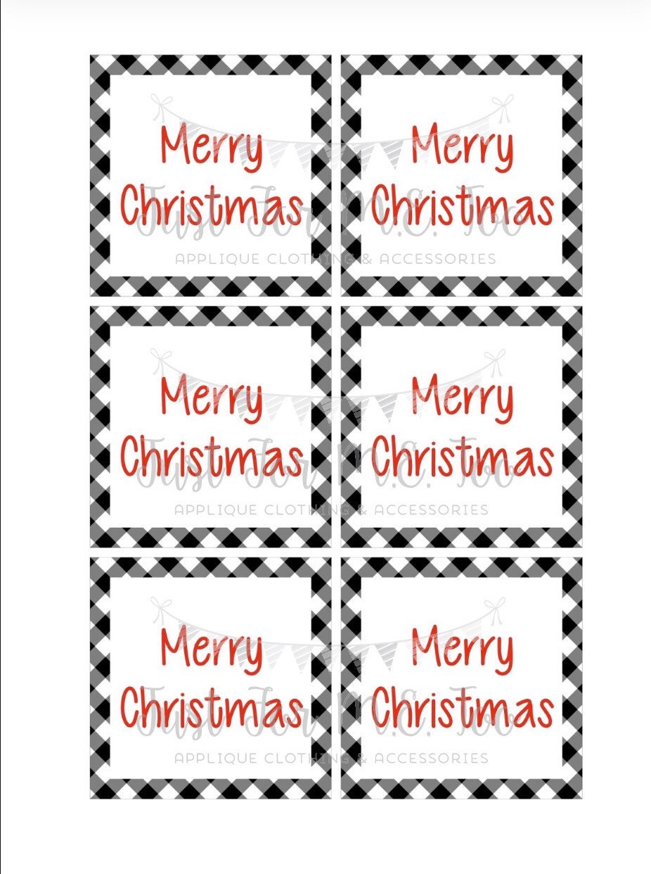 Merry Christmas Printable Tags, Instant Download, Christmas Tags