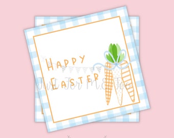 Easter Printable Tags, Instant Download, Easter Tags, Square Gift Tags, Teacher Tag, Happy Easter Tag, Treats, School, Carrot, Easter