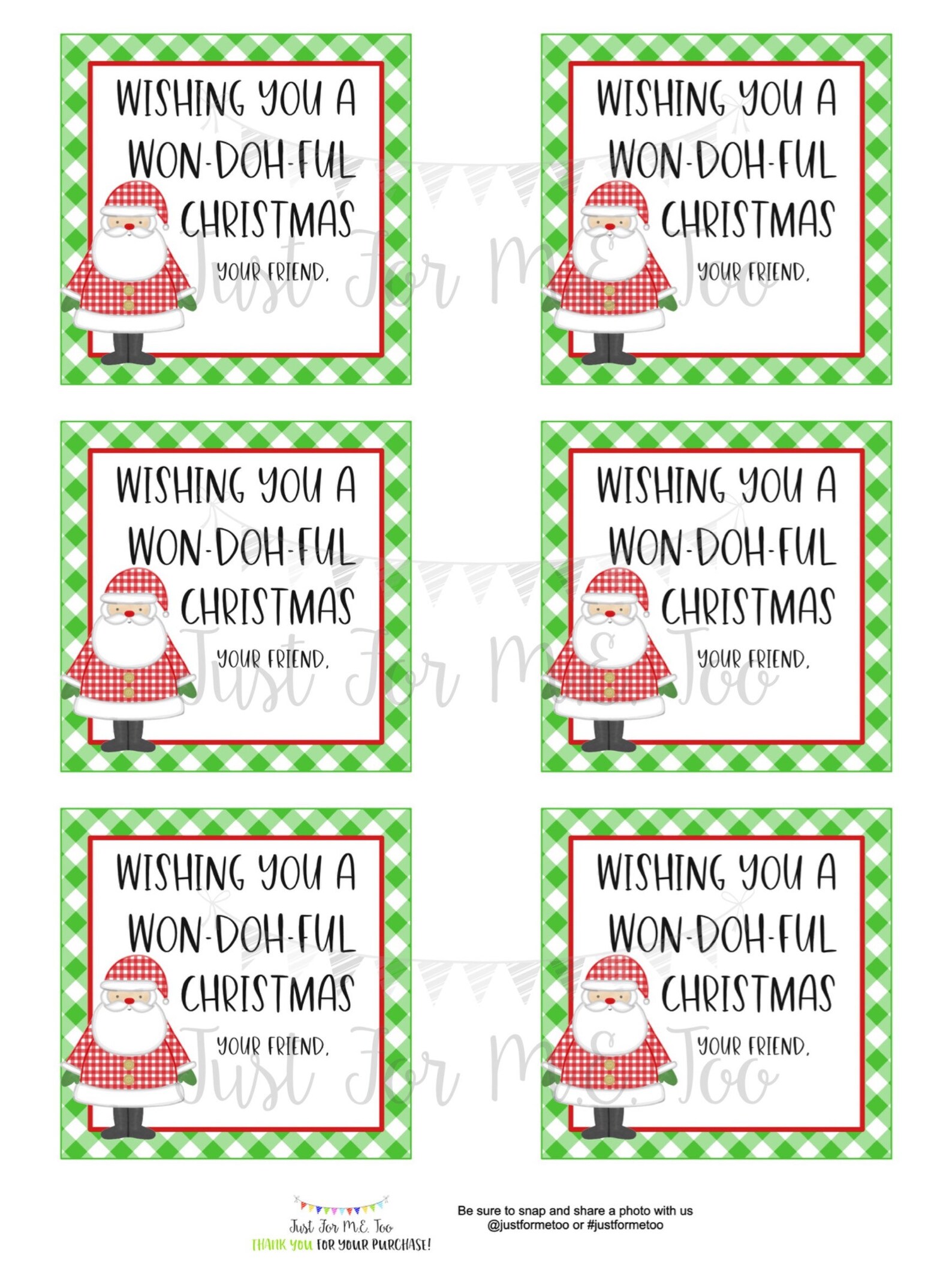 Christmas Printable Tags, Won-doh-ful Christmas, Merry Christmas Tag ...