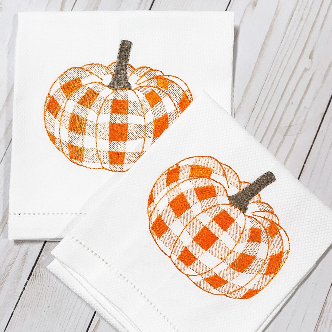 Pumpkin Embroidered Hand Towel Decorative Towel Pumpkin Etsy