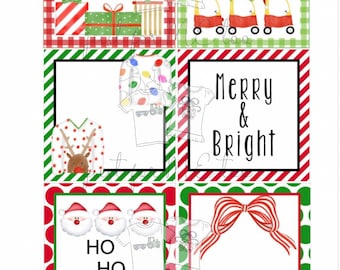 Christmas Bundle 6 Printable Christmas Tags, Instant Download, Christmas Gift Tag, Gifting Tags