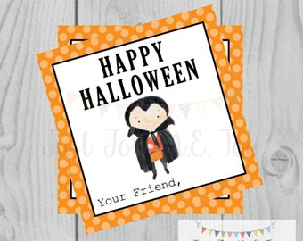 Halloween Printable Tags, Instant Download, Happy Halloween Tags, Square Gift Tags, Halloween Friends, Printable, Halloween Pals