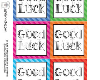 Good Luck Digital Download Tag, Good Luck Tag, Multi-Color Tag, Instant Download, Tags, Gift Tag, Everyday Tag