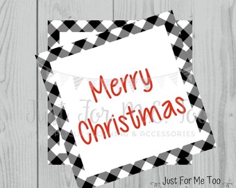 Merry Christmas Printable Tags, Instant Download, Christmas Tags, Square Gift Tags, Merry Christmas, Lunchbox, Printables