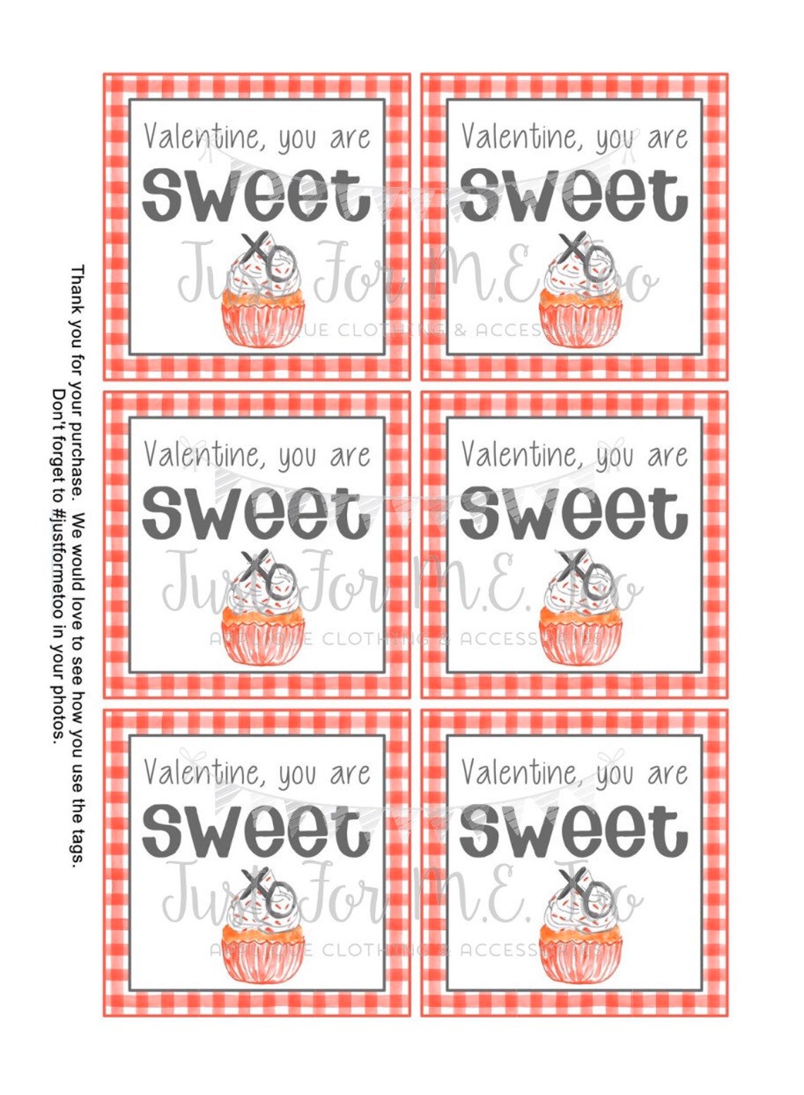 Valentine Printable Tags Instant Download Valentine's - Etsy