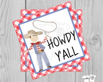 Howdy Y'all  Printable Tag Bundle, October Tags, Halloween Tag, Cowboy, Rodeo, Fall Tag, Friend