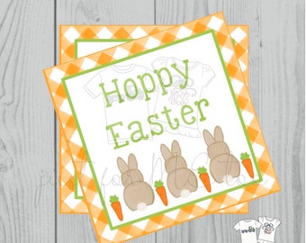 Easter Printable Tags, Instant Download, Bunny Tags, Square Gift Tags, Teacher Tag, Hoppy Easter Tag, Treats, School Tag