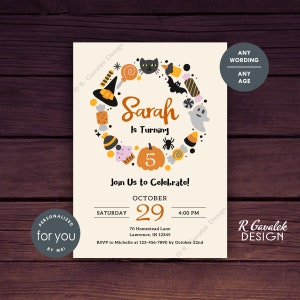 Halloween Birthday Party Invitation | Personalized Printable | Custom Halloween Birthday Invitation | Halloween Party | Spooky Birthday