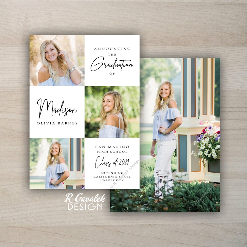 Any Wording Photo Graduation Invitation Class of 2021 Graduation Announcement Photo Graduation Announcement Personalized Printable