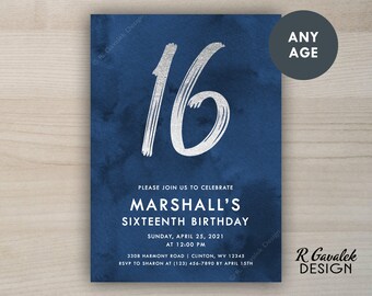16th Birthday Boy Invitation | Etsy