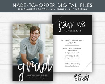 Graduation Party Invitation | Personalized Printable | Photo Graduation Announcement | Photo Graduation Invitation | Open House Invitation