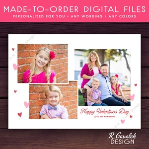 Valentine's Day Photo Collage Card | Personalized Printable | Happy Valentine's Day | Valentines Day Photo Card | Hearts Valentines Day Card