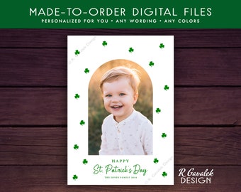 St Patrick's Day Photo Card | Personalized Printable | Happy St Patrick's Day | Shamrock St Patrick's Day Card | St Patricks Day Custom Card