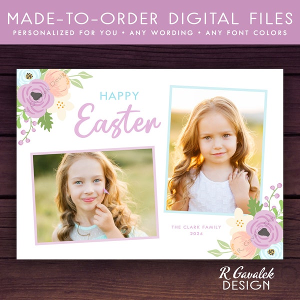 Easter Photo Collage Card | Personalized Printable | Happy Easter Photo Card | Custom Easter Card with Pictures | Happy Easter Card