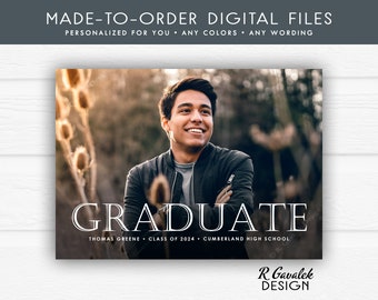 Graduation Announcement | Personalized Printable | Photo Graduation Announcement | Class of 2024 | Photo Graduation Invitation | Custom Grad