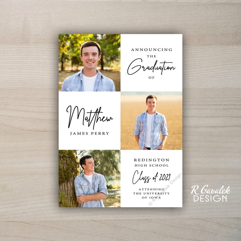 Any Wording Photo Graduation Invitation Class of 2021 Graduation Announcement Photo Graduation Announcement Personalized Printable