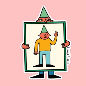 Quirky Character Vinyl Stickers Wizard Man