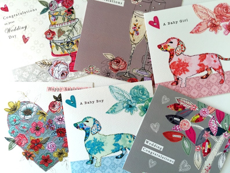 Set of 5 Greeting Cards of your choice handfinished Etsy