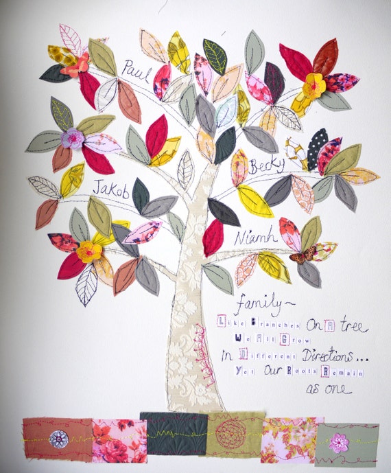 EXTRA LARGE Family Tree- mixed media original art