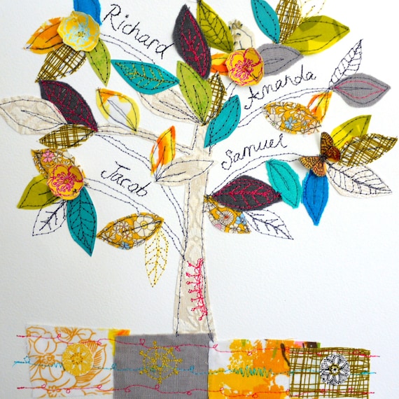 Family Tree- mixed media original art