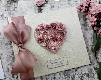 Rustic Floral Wedding Guest Book/Journal, Personalised. Various Colours available.
