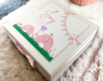 Extra Large Personalised Baby Keepsake Box/Christening Gift. Girl or Boy Design Available.