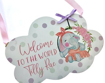 New Baby Gift, Welcome to the World, Birth Announcement Plaque/Sign
