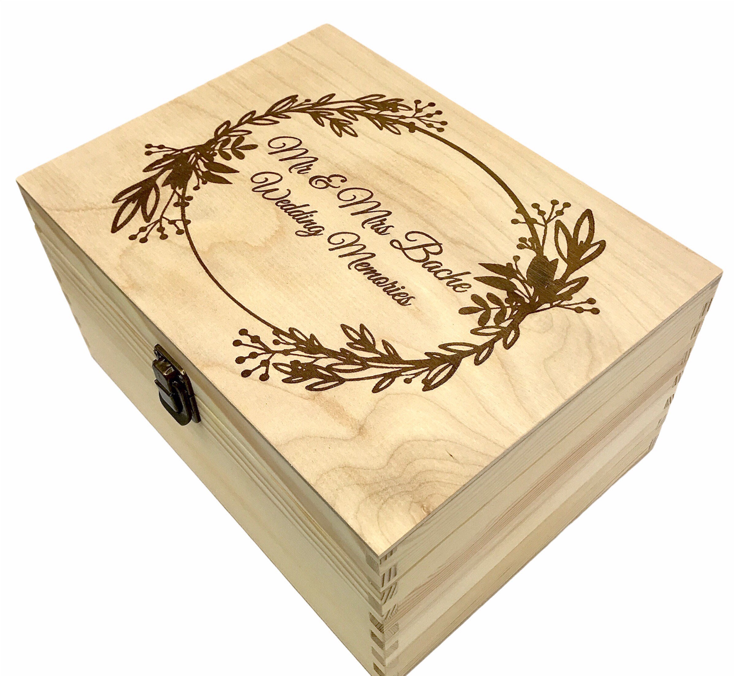 Wedding Keepsake Wooden Box, Personalized Wedding Box, Wedding Memento ...
