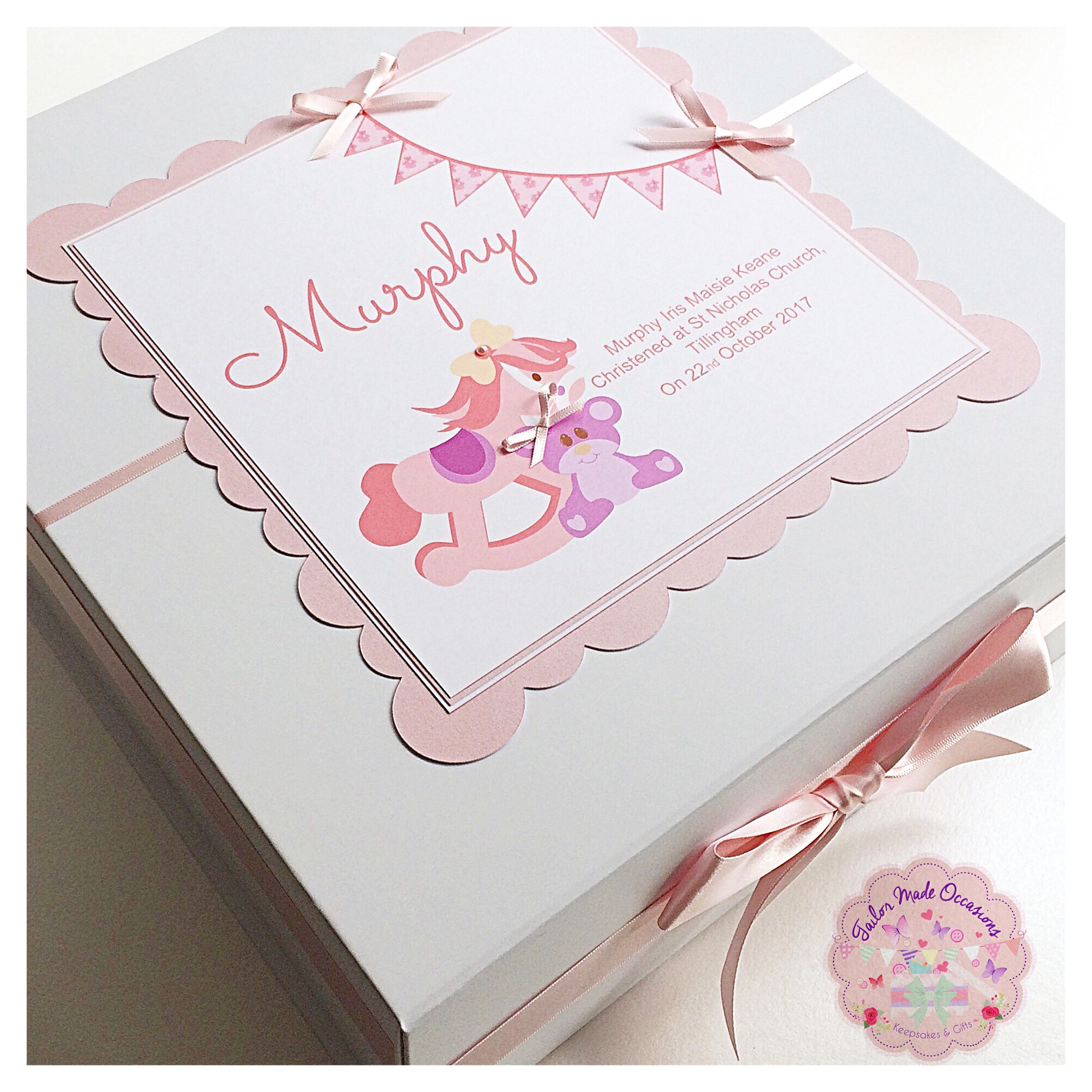 personalised baby girl keepsake box